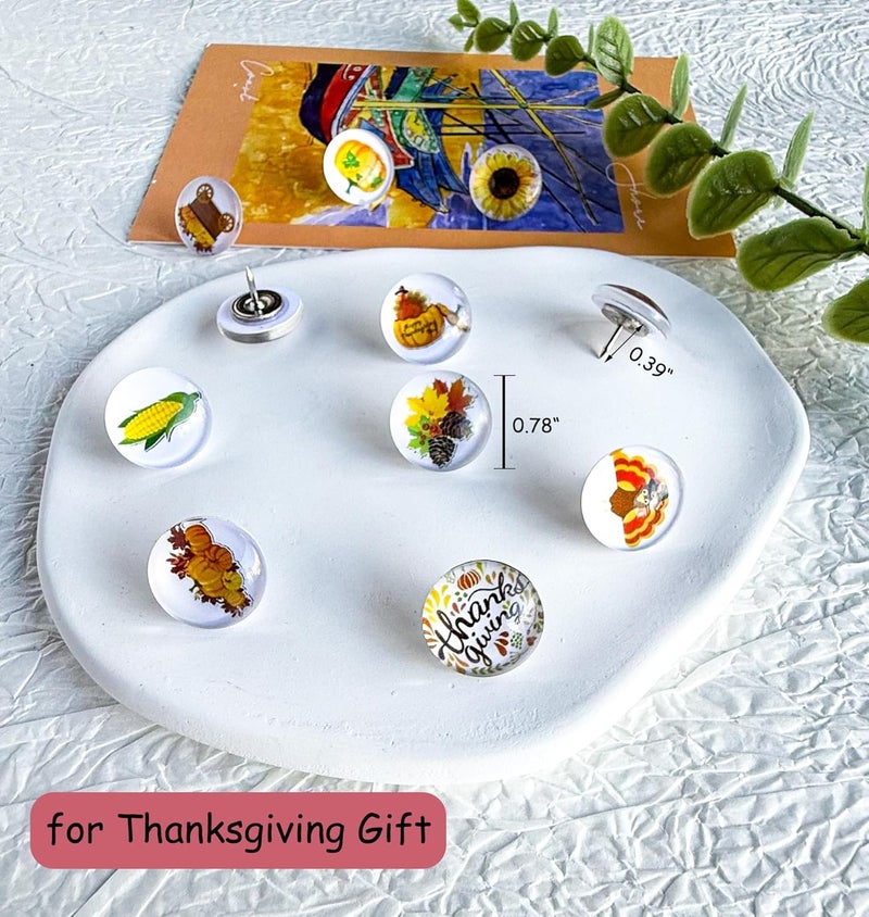 Tandarui 24Pcs Thanksgiving Decorative Push Pins Fall Theme Thumbtacks for Photo Wall, Bulletin Board, Whiteboard,Feature Wall, Cork Board, Map, Office or Home Decor (Thanksgiving) - Image 4